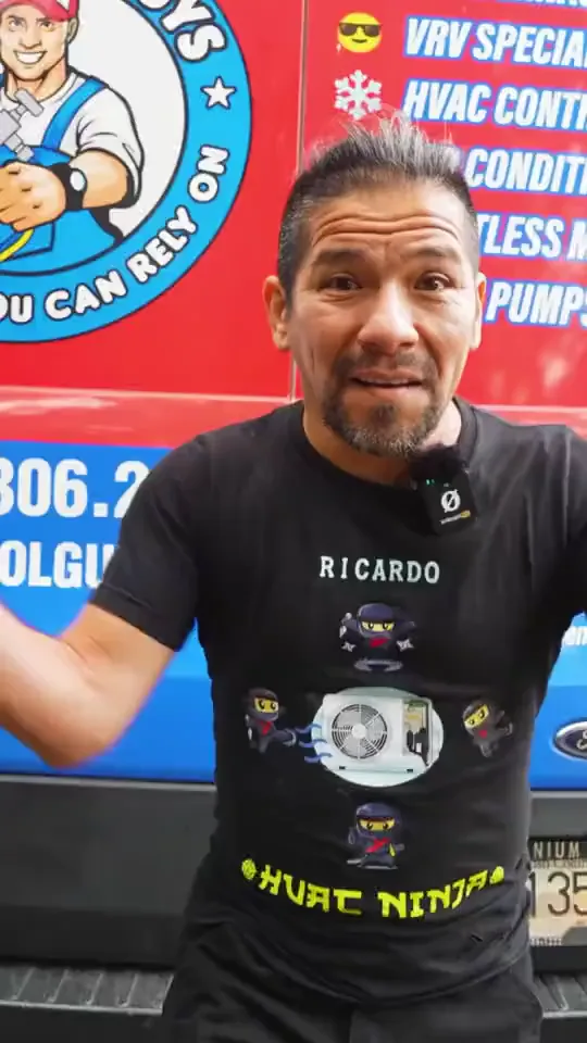 Ricardo, the owner, speaking to camera in front of the company van.